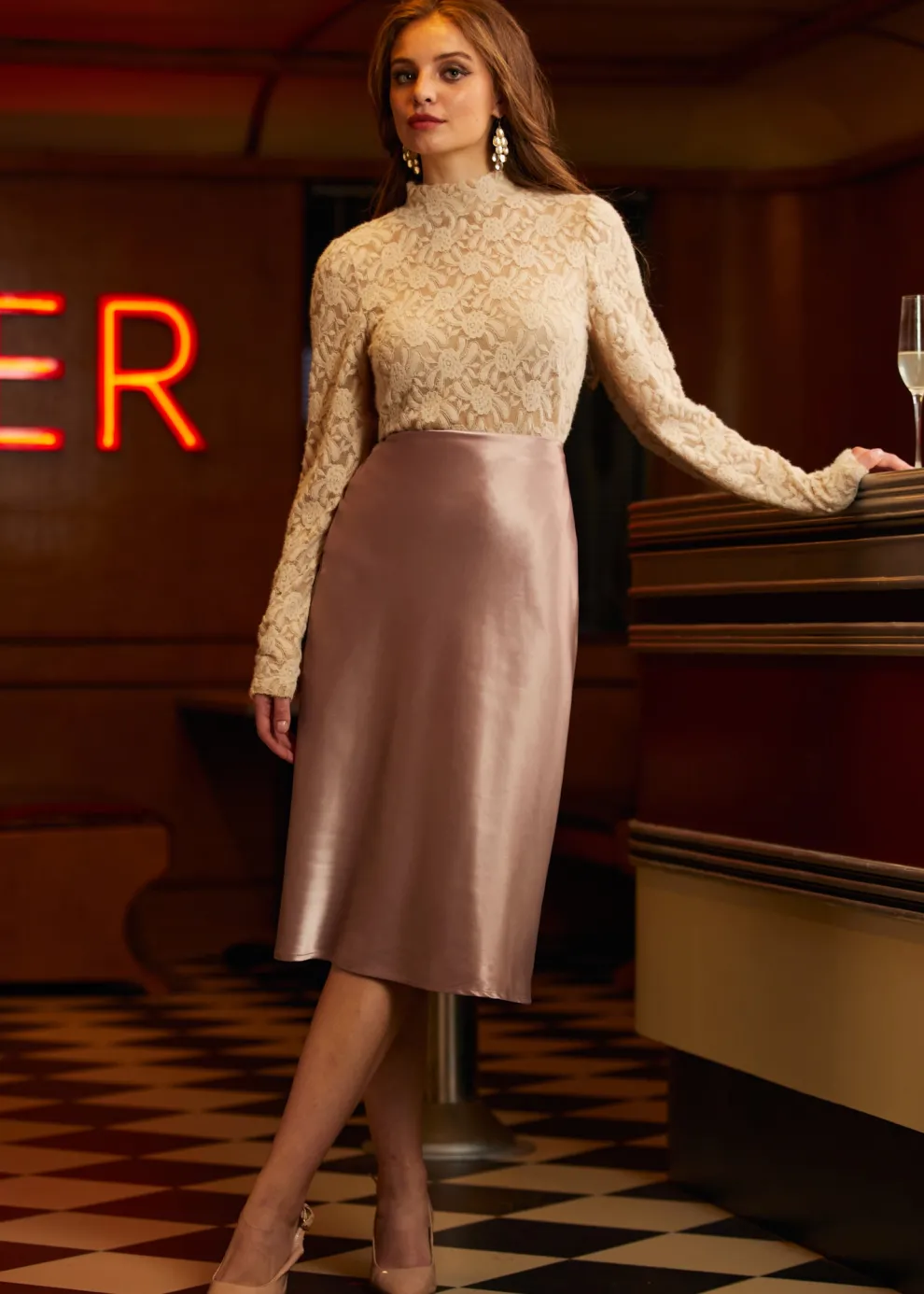 A Little Love Bias Midi Skirt