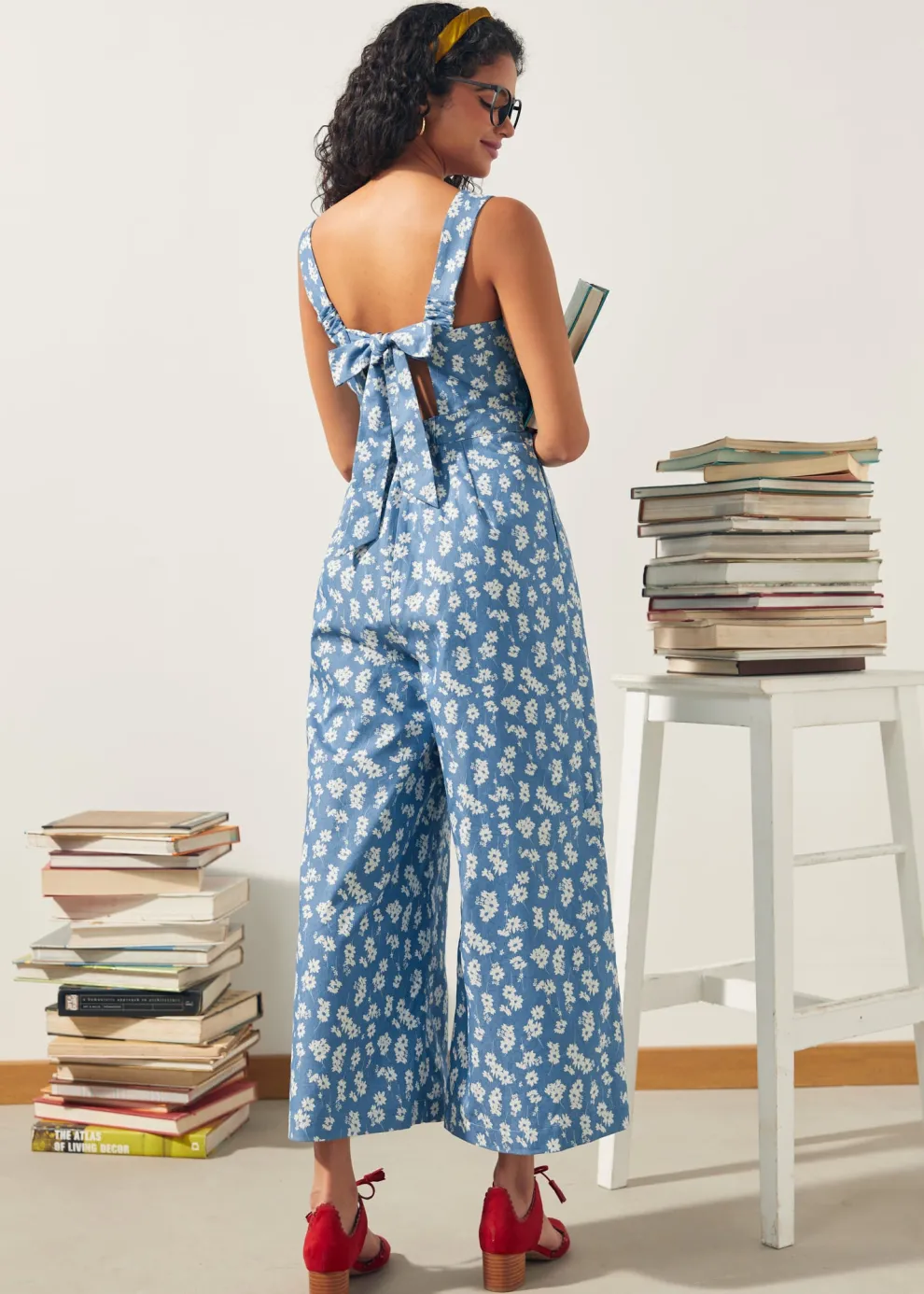 A Playful Bouquet Button-Front Jumpsuit