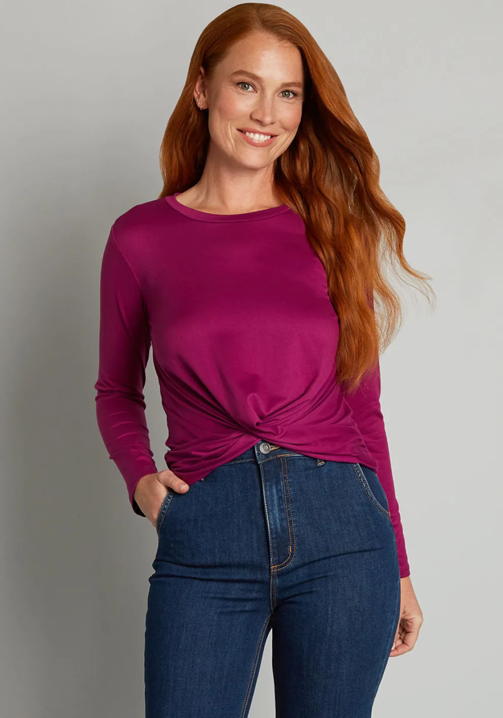 A Twist Of Fun Long Sleeve Knit Top