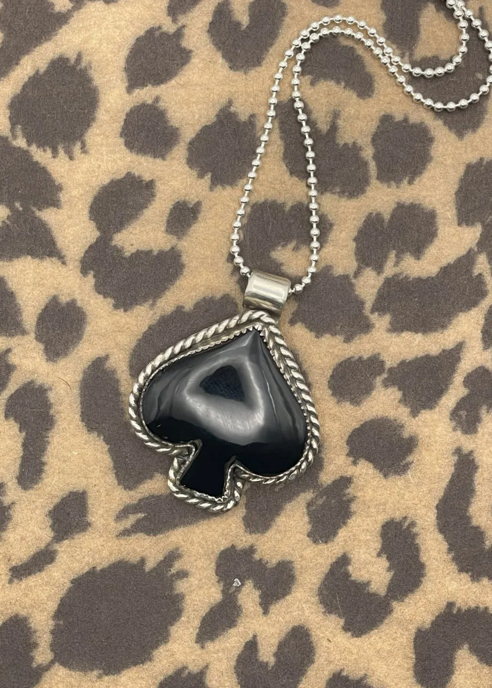 Ace of Spades Black Onyx Pendant