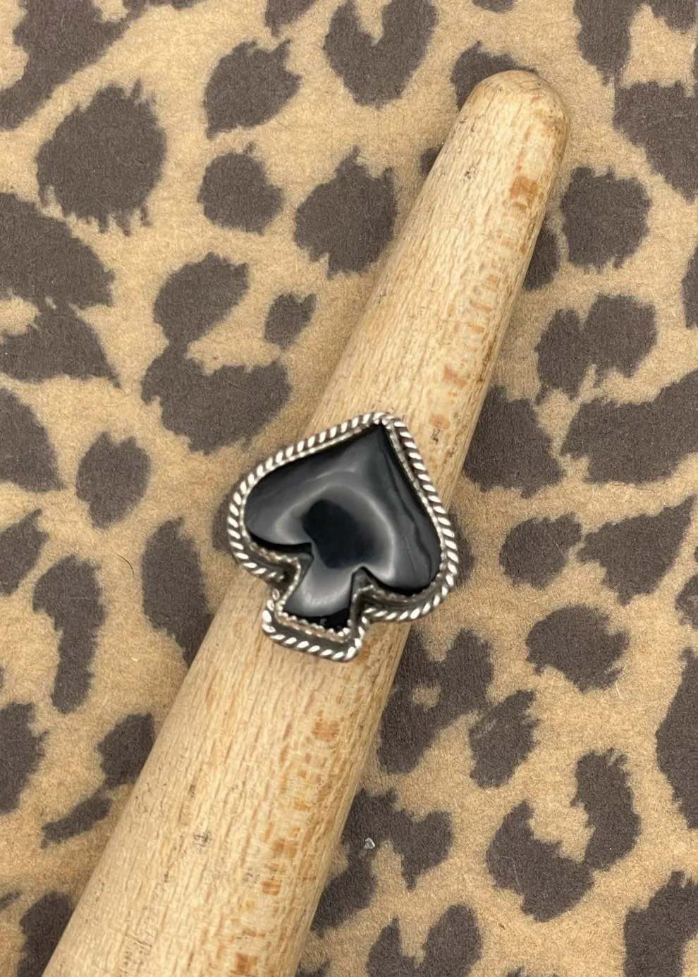 Ace of Spades Black Onyx Ring