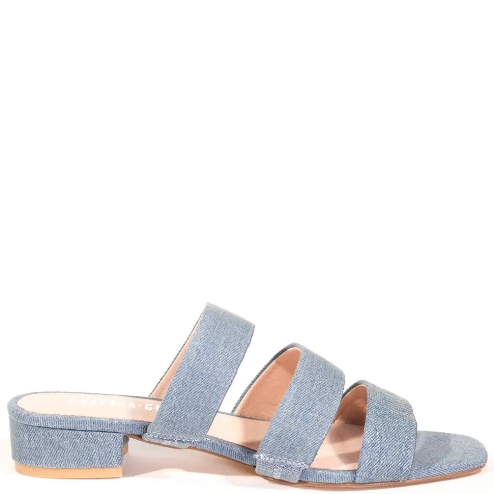 April Denim Sandal Mules