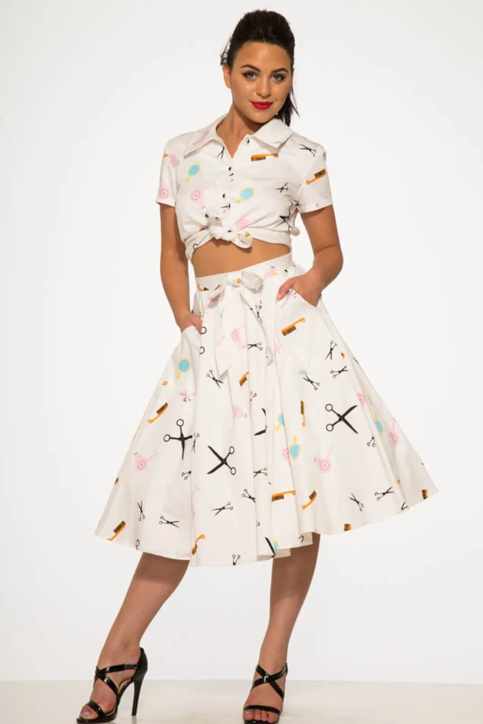 Beauty Salon Top and Swing Skirt