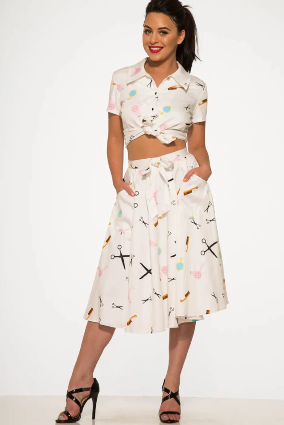 Beauty Salon Top and Swing Skirt