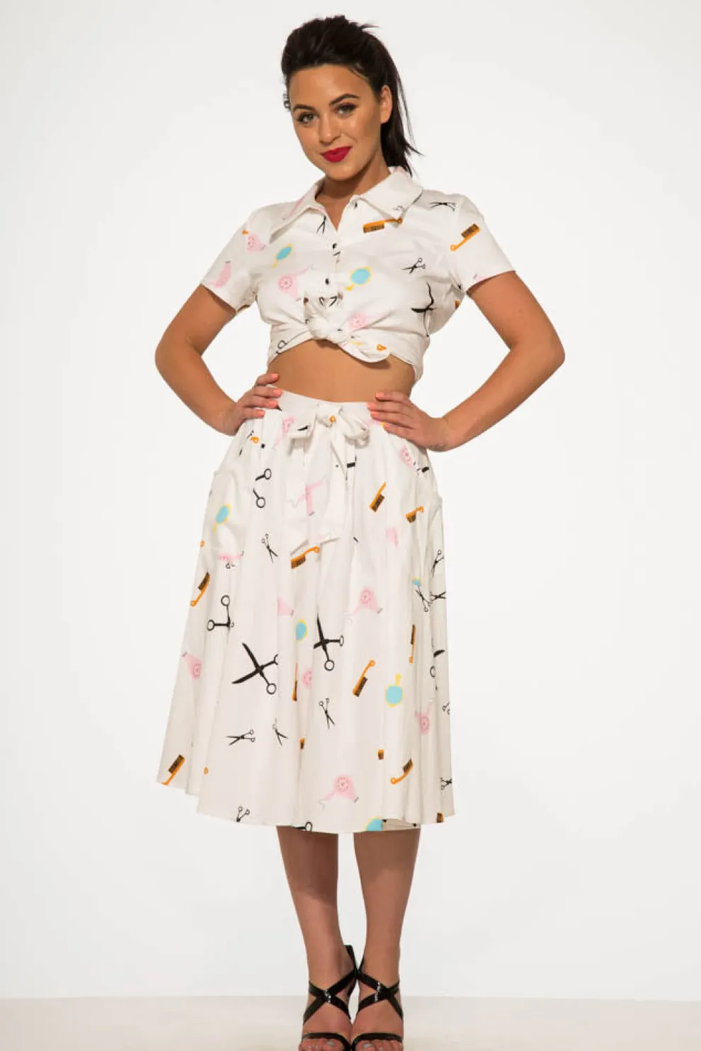 Beauty Salon Top and Swing Skirt