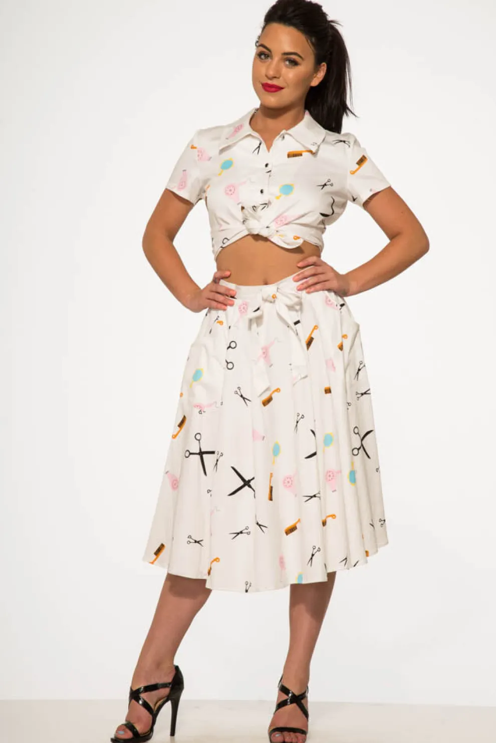 Beauty Salon Top and Swing Skirt