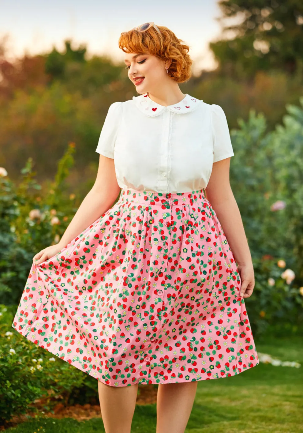 Berries & Blossoms A-Line Skirt