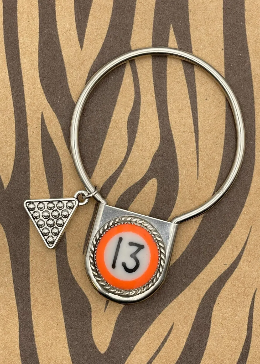 Billiard Ball #13 Round Jumbo Pin Keychain