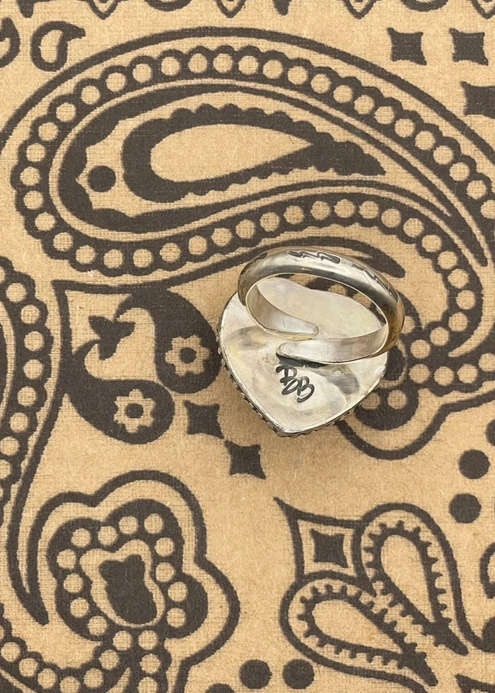 Billiard Ball #7 Sterling Silver Heart Ring