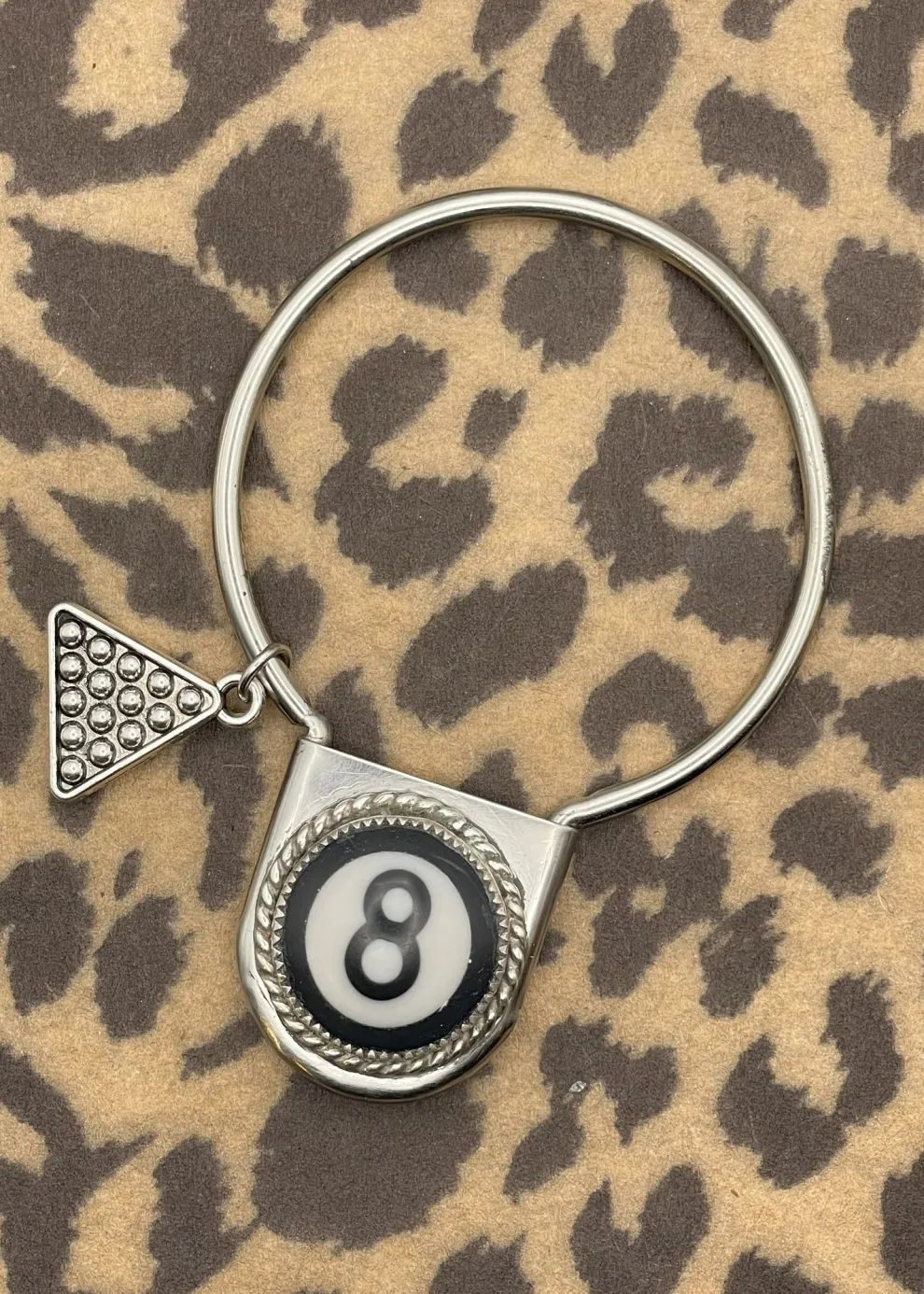 Billiard 8-Ball Round Jumbo Pin Keychain