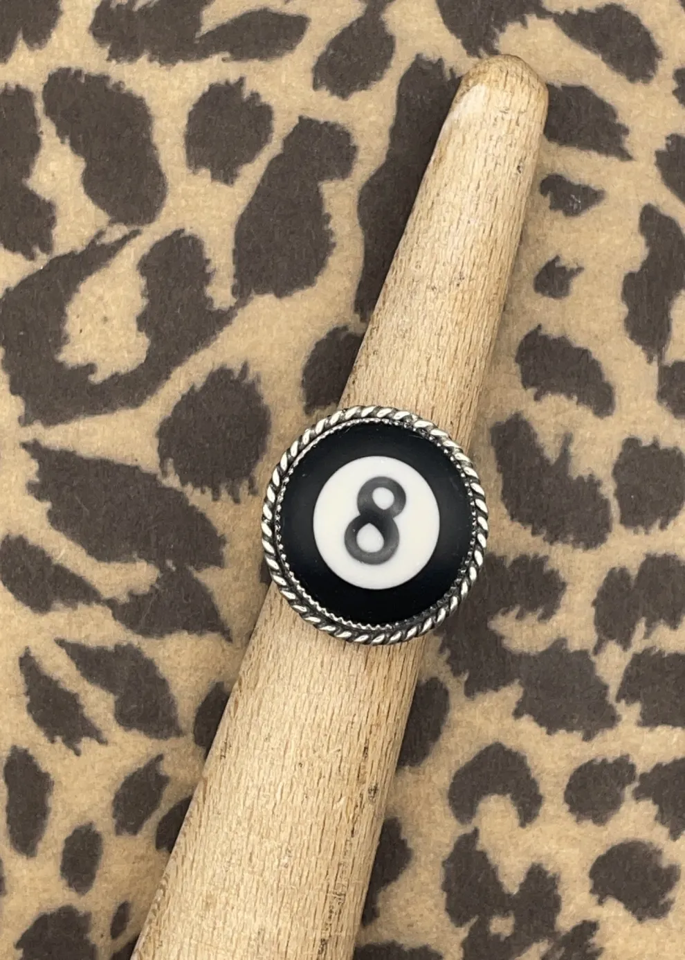 Billiard 8-Ball Sterling Silver Ring