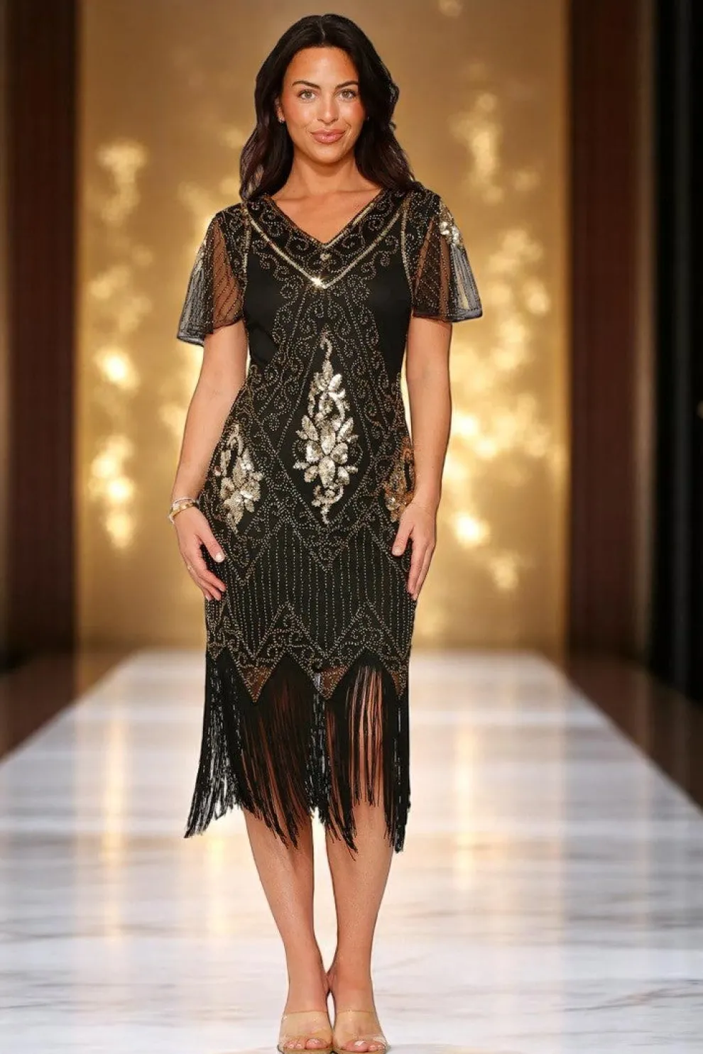 Black & Gold Flapper Dress
