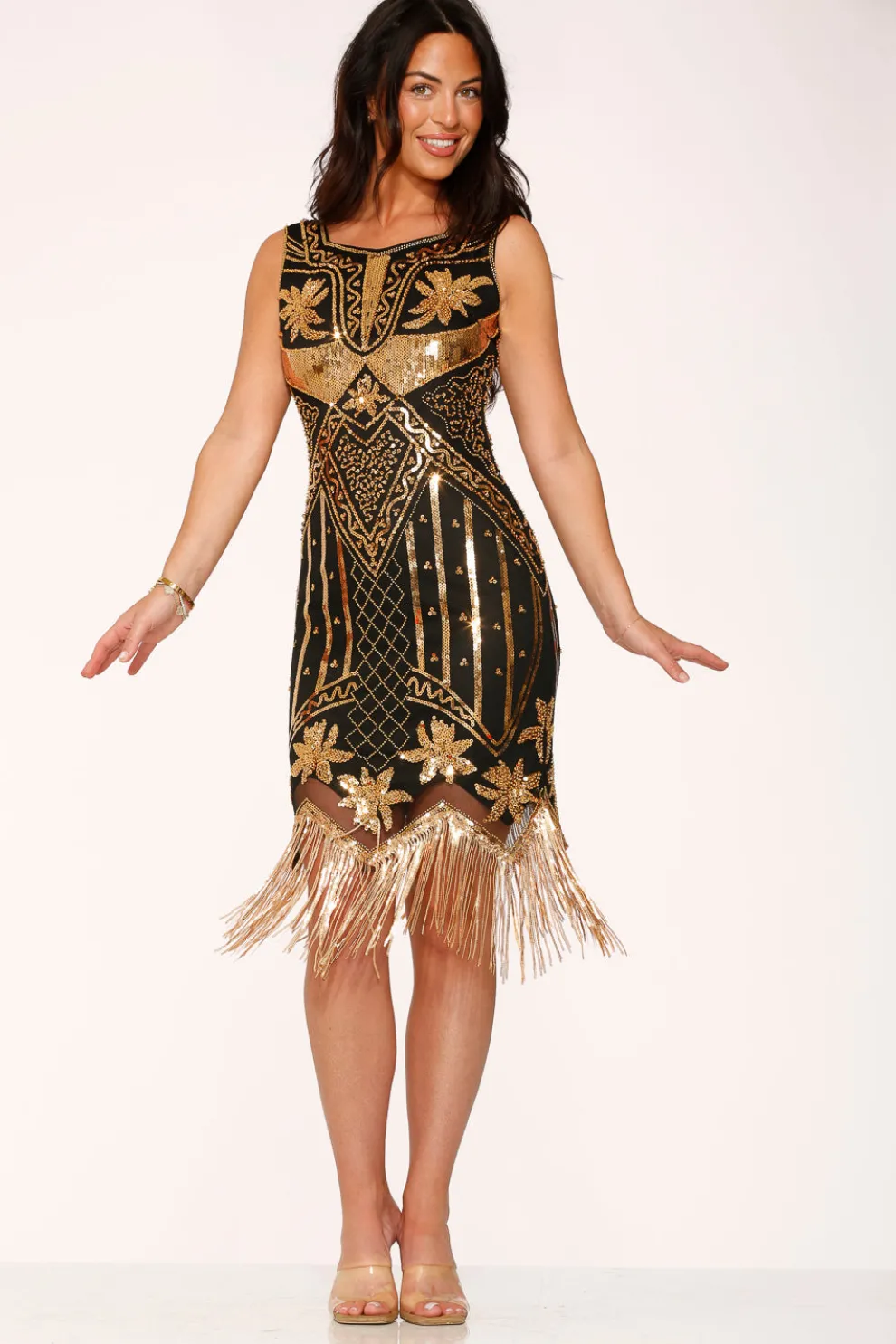 Black & Gold Flapper Dress