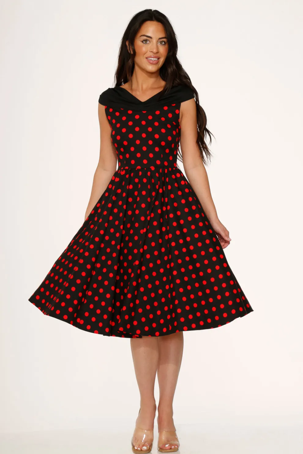 Black & Red Polka Dot Swing Dress