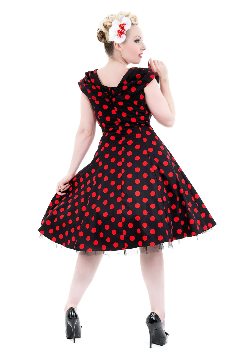 Black & Red Polka Dot Swing Dress