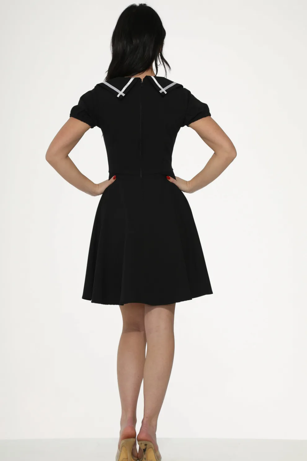 Black & White Trim Gothic Swing Dress