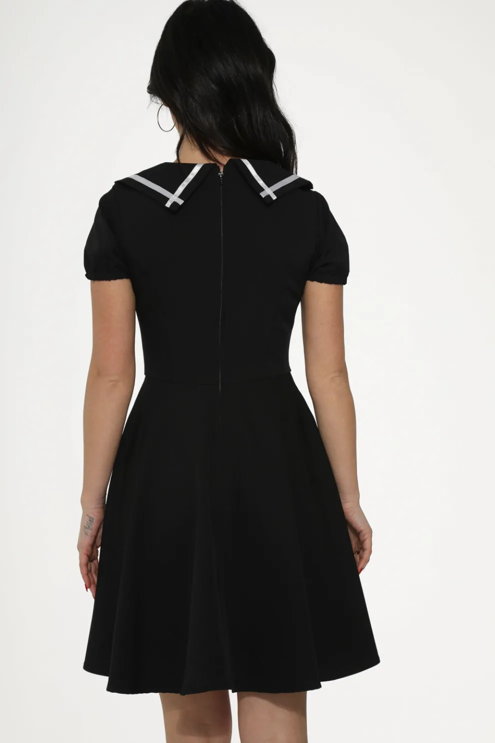 Black & White Trim Gothic Swing Dress