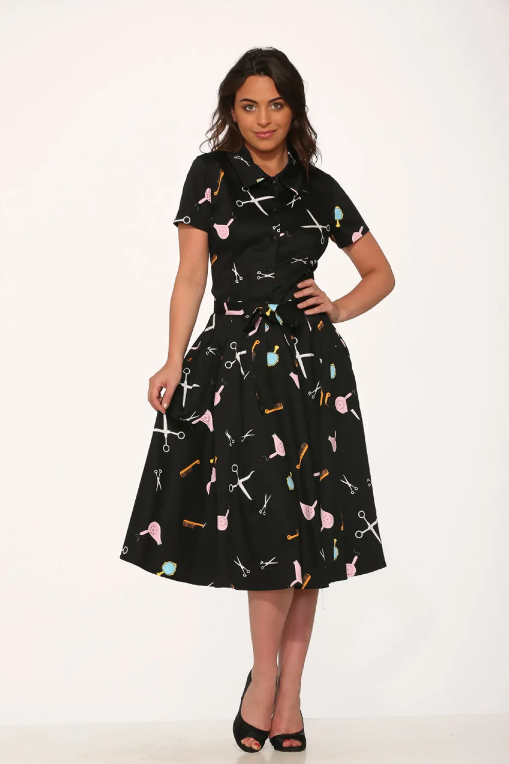 Black Beauty Salon Top & Skirt