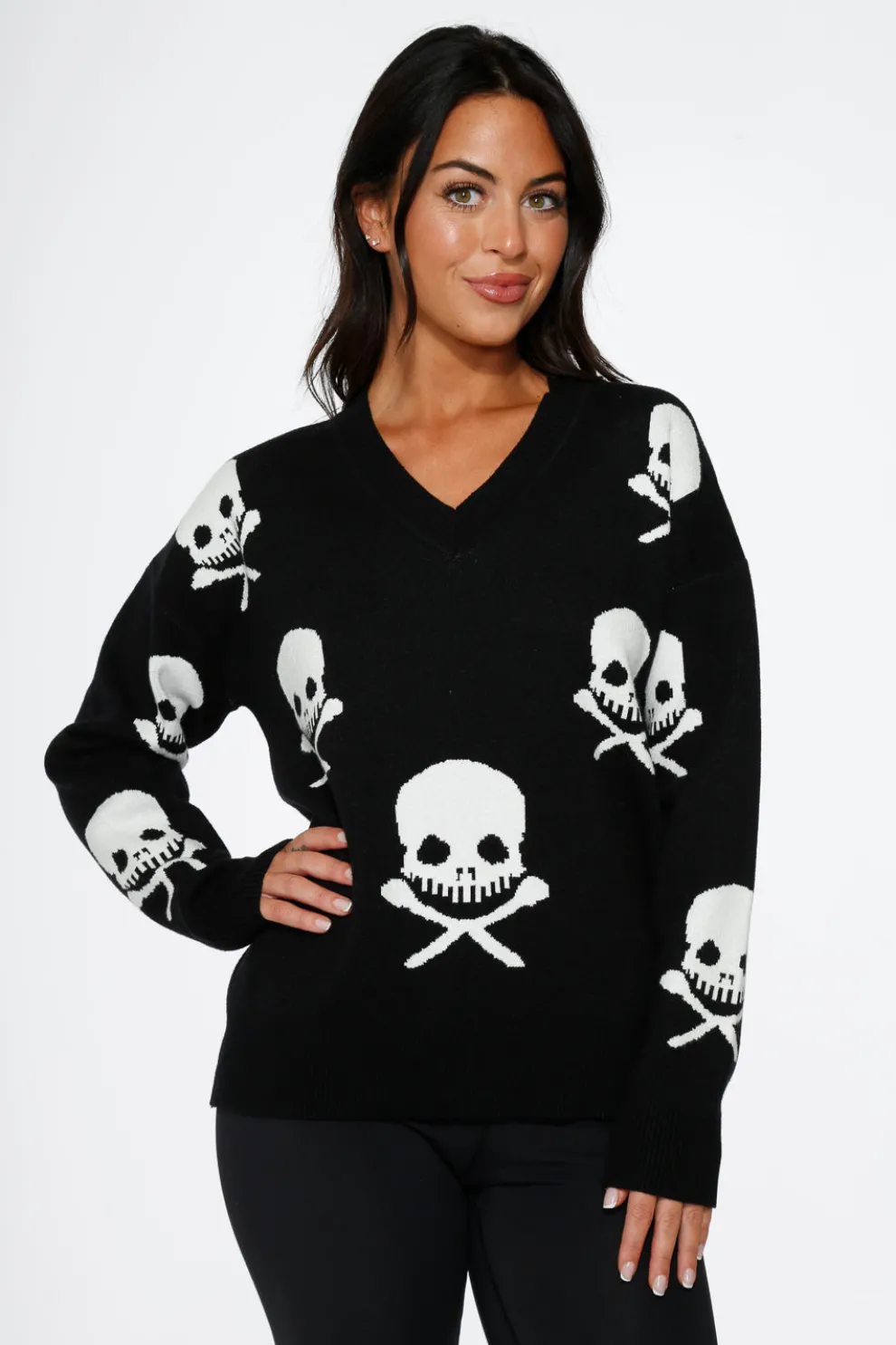 Black Skulls Sweater