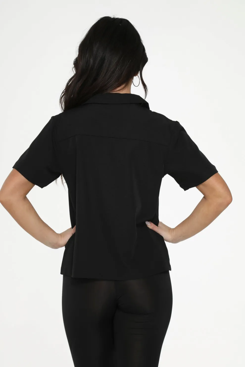 Black White Embroidered Poodle Top