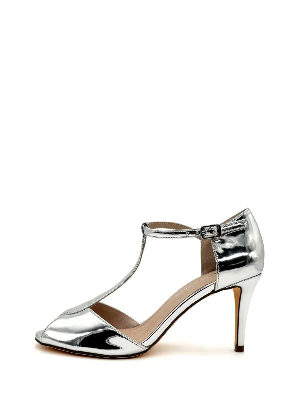 Blondie Metallic T-Strap Heels