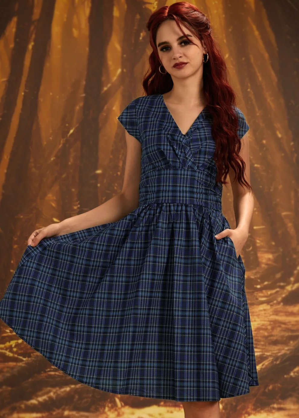 Blue Plaid Greta Dress