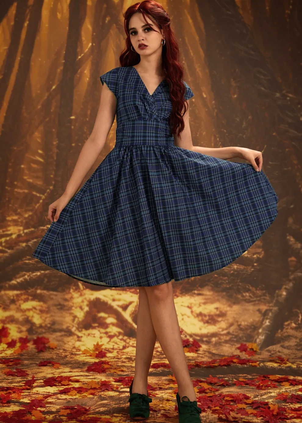 Blue Plaid Greta Dress