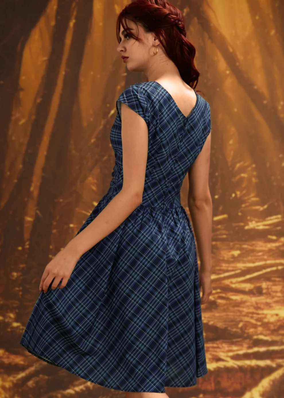 Blue Plaid Greta Dress