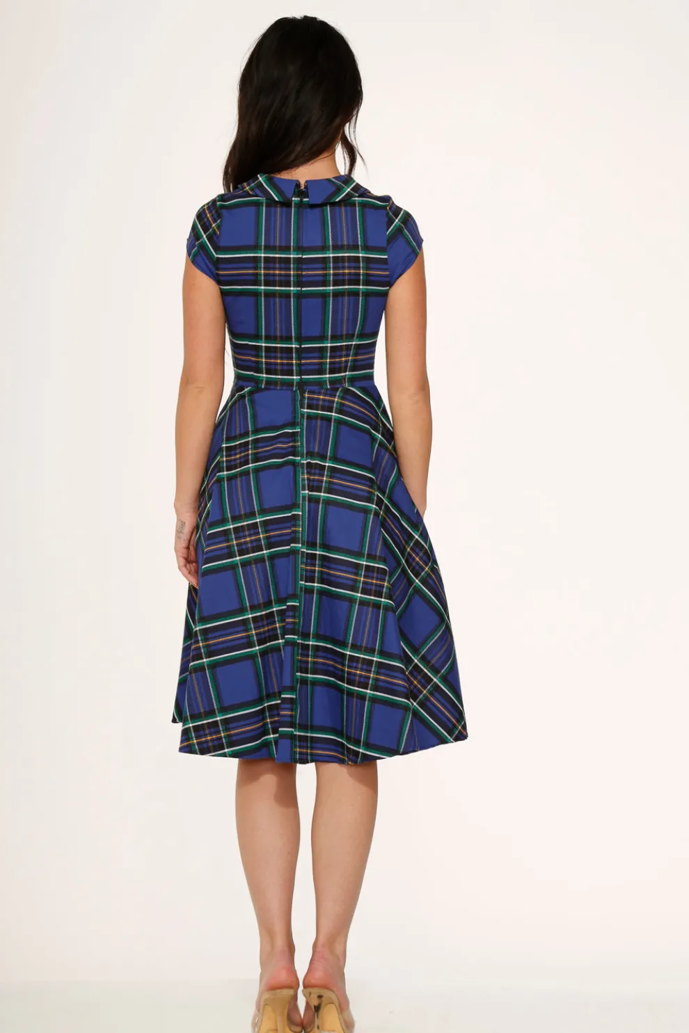 Blue Plaid Swing Dress