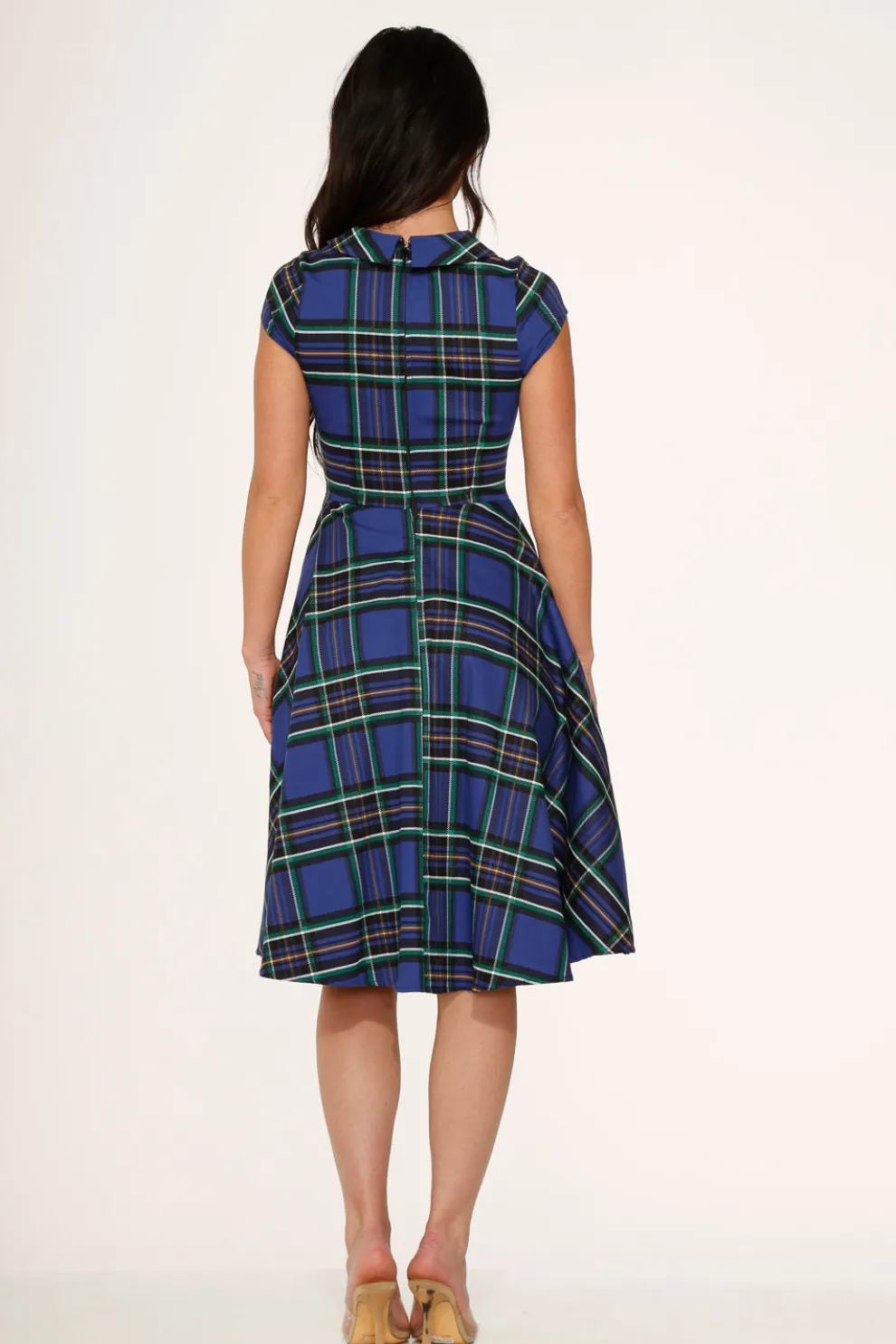 Blue Plaid Swing Dress