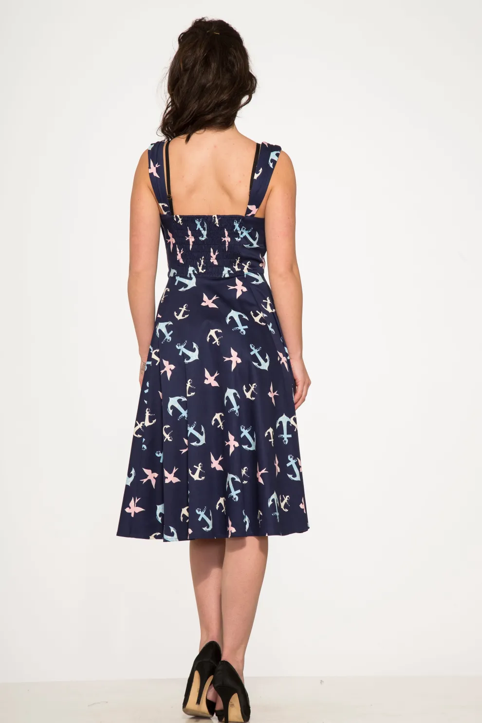 Blue Swallows & Anchor Swing Dress