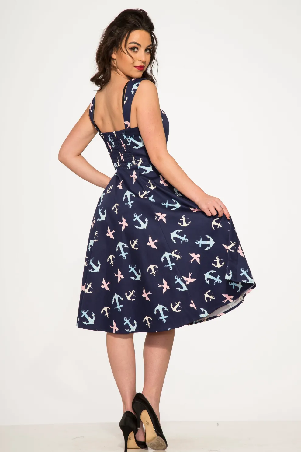 Blue Swallows & Anchor Swing Dress