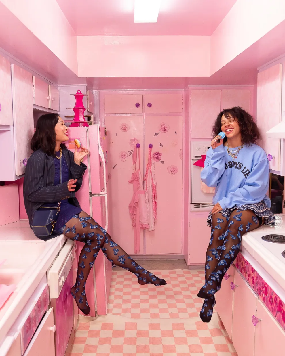 Blueberry Black Sheer Thigh High Stockings