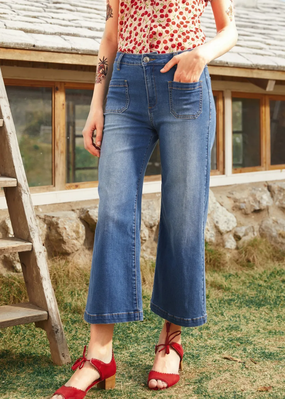 Boardwalk Beauty Wide Leg Crop Jeans