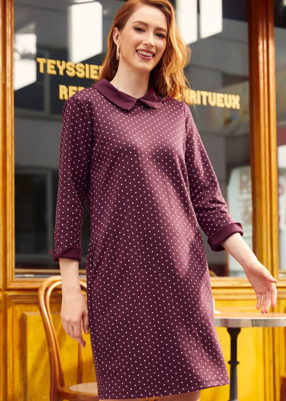 Burn After Reading Collared Shift Dress