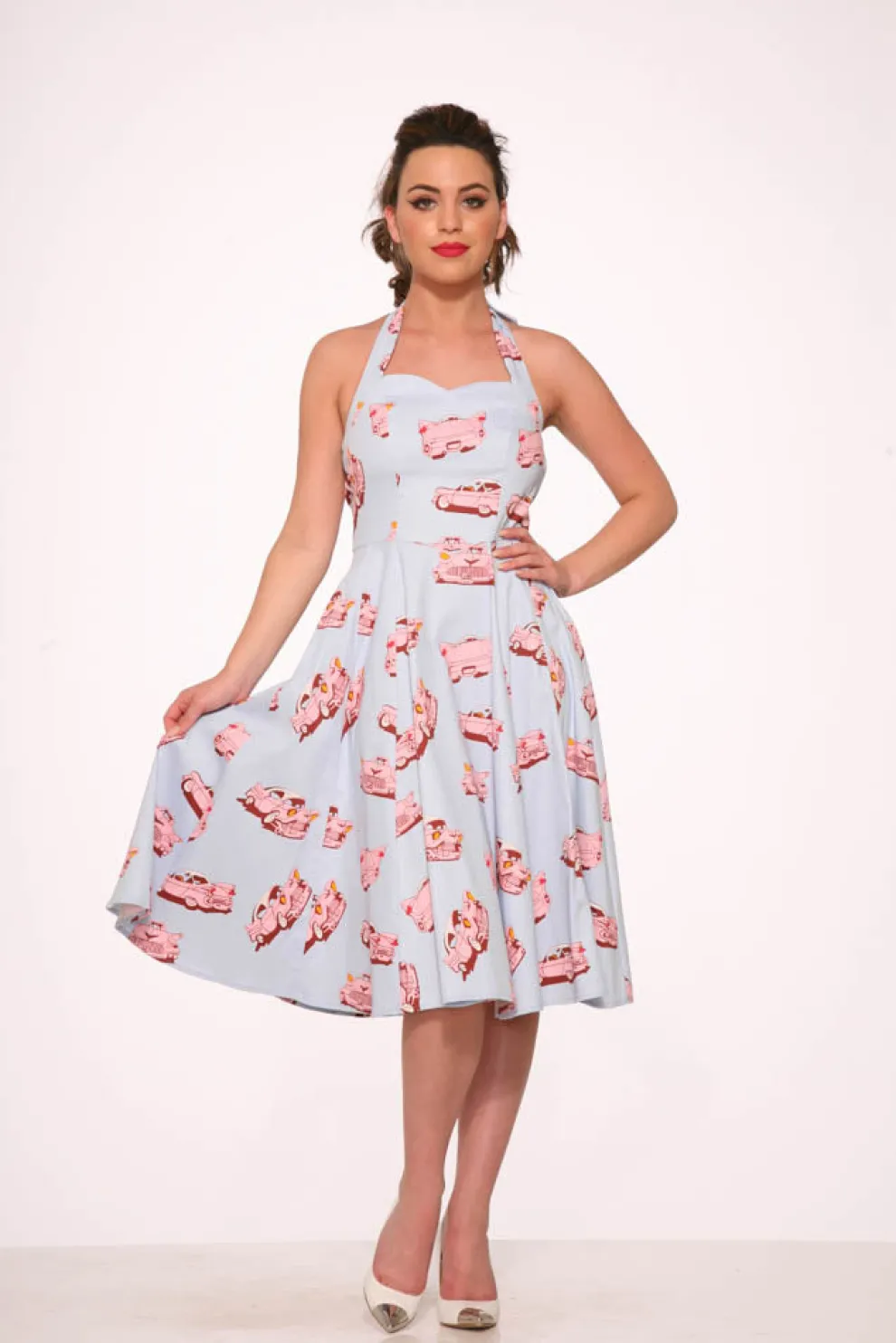 Car Hop Halter Swing Dress