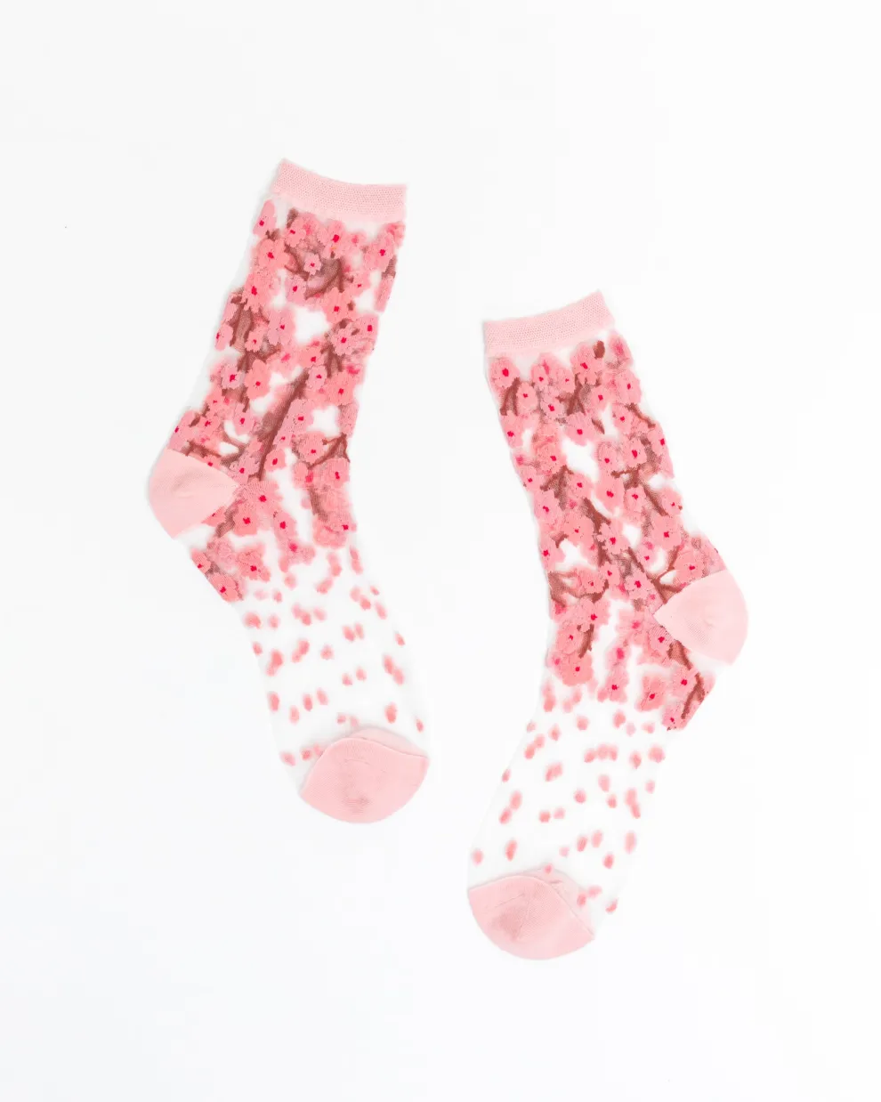 Cherry Blossom Sheer Crew Sock