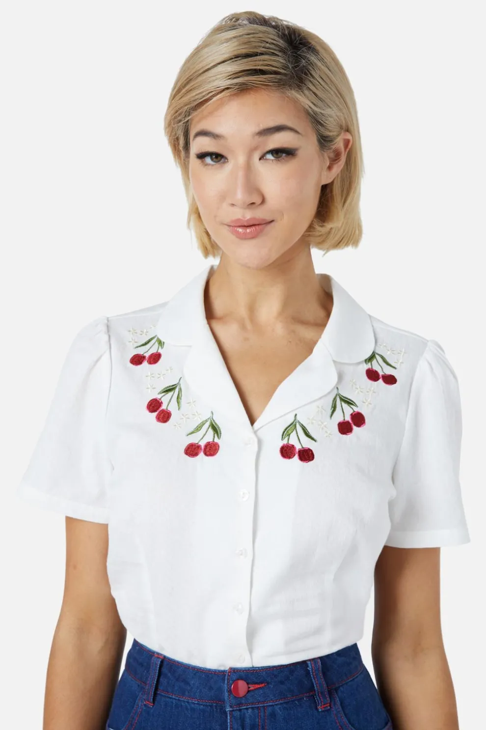 Cherry Embroidered Blouse
