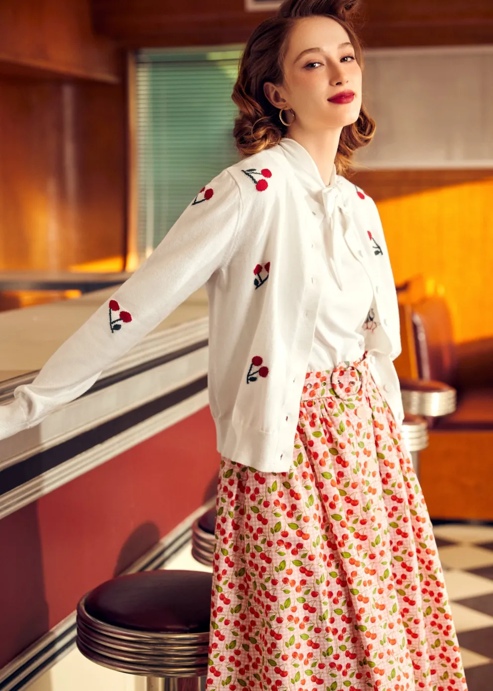 Cherry on Top Crew Neck Cardigan