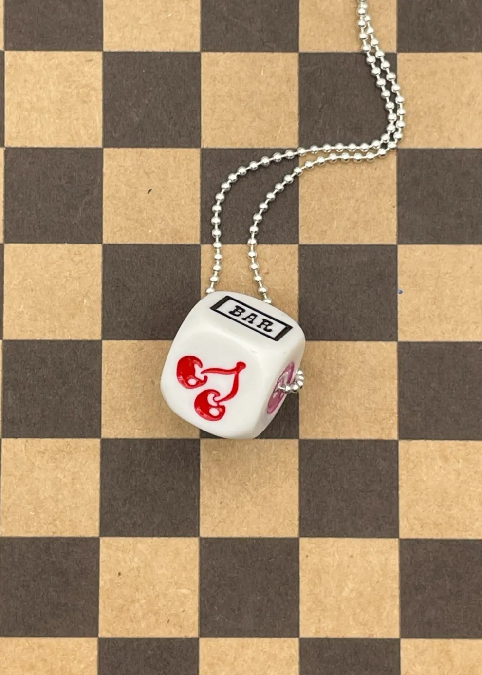 Cherry Slot Machine Dice Pendant