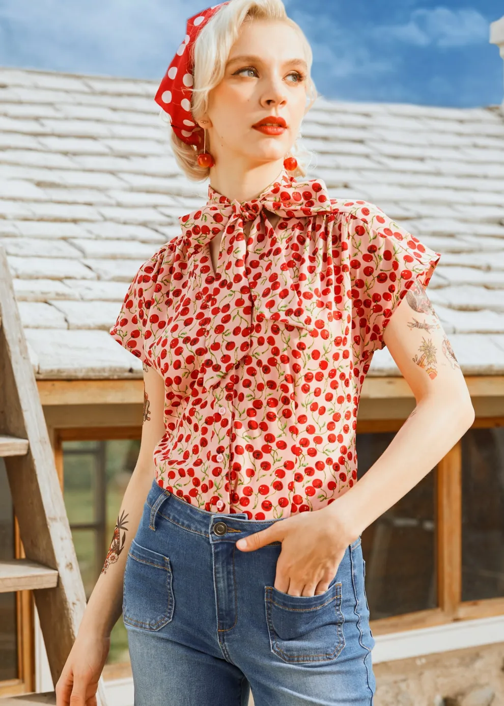 Cherry Sweet Bow Blouse
