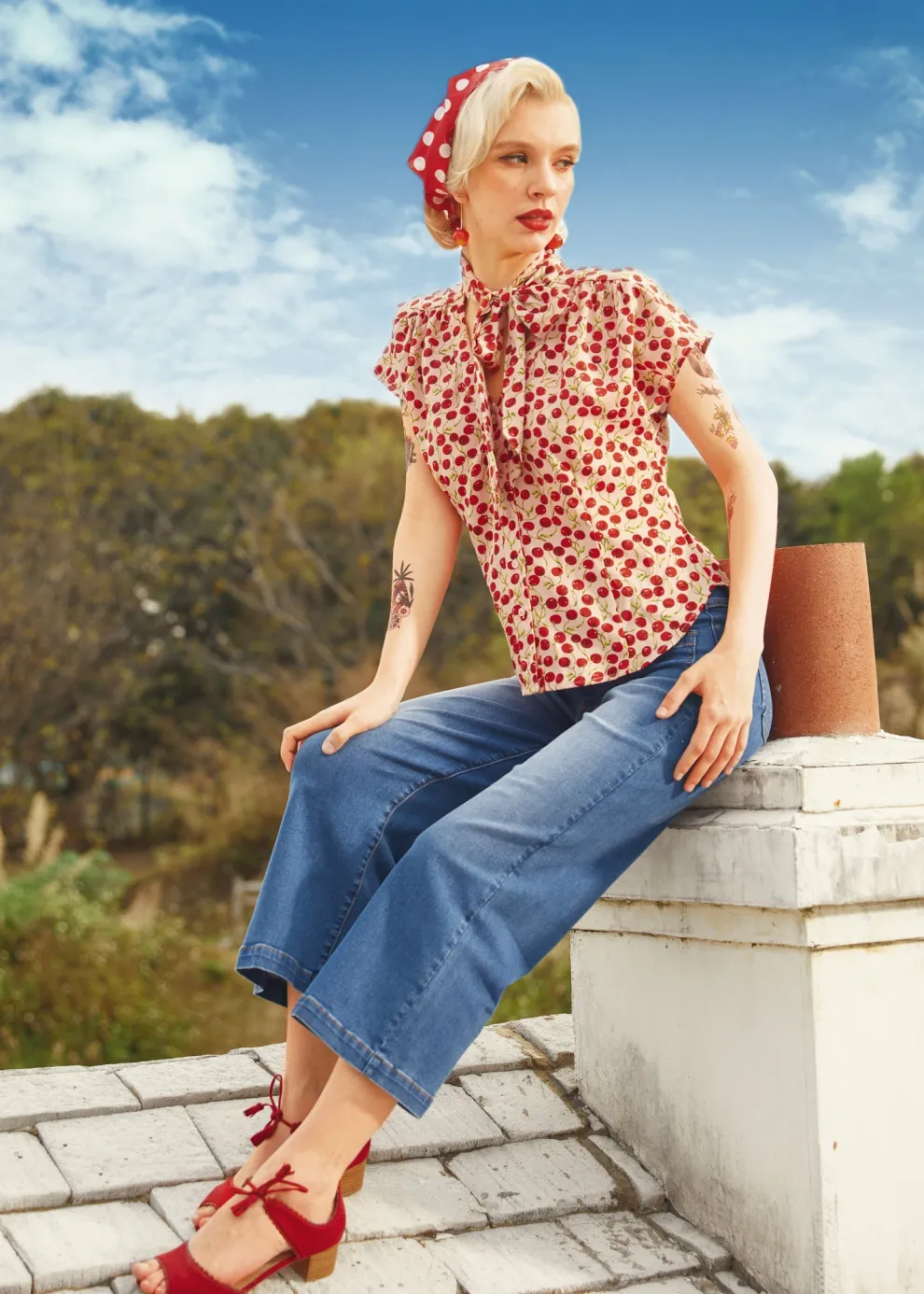 Cherry Sweet Bow Blouse