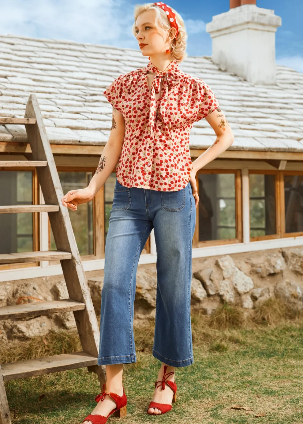 Cherry Sweet Bow Blouse