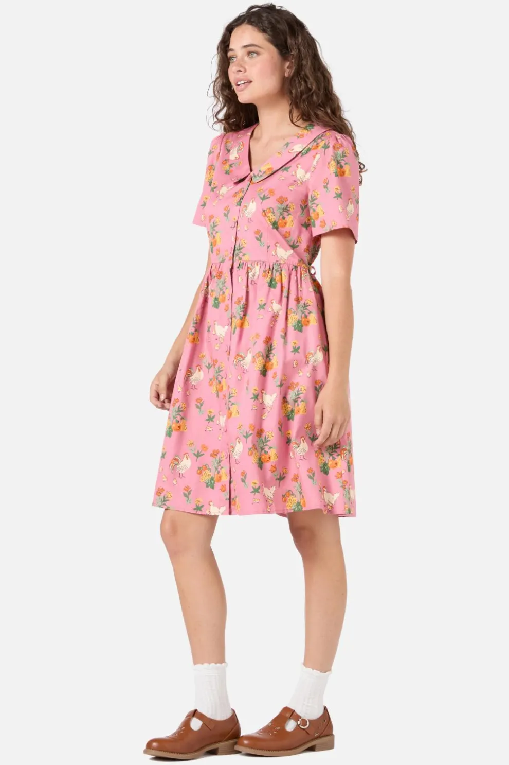 Chickens Mini Shirt Dress