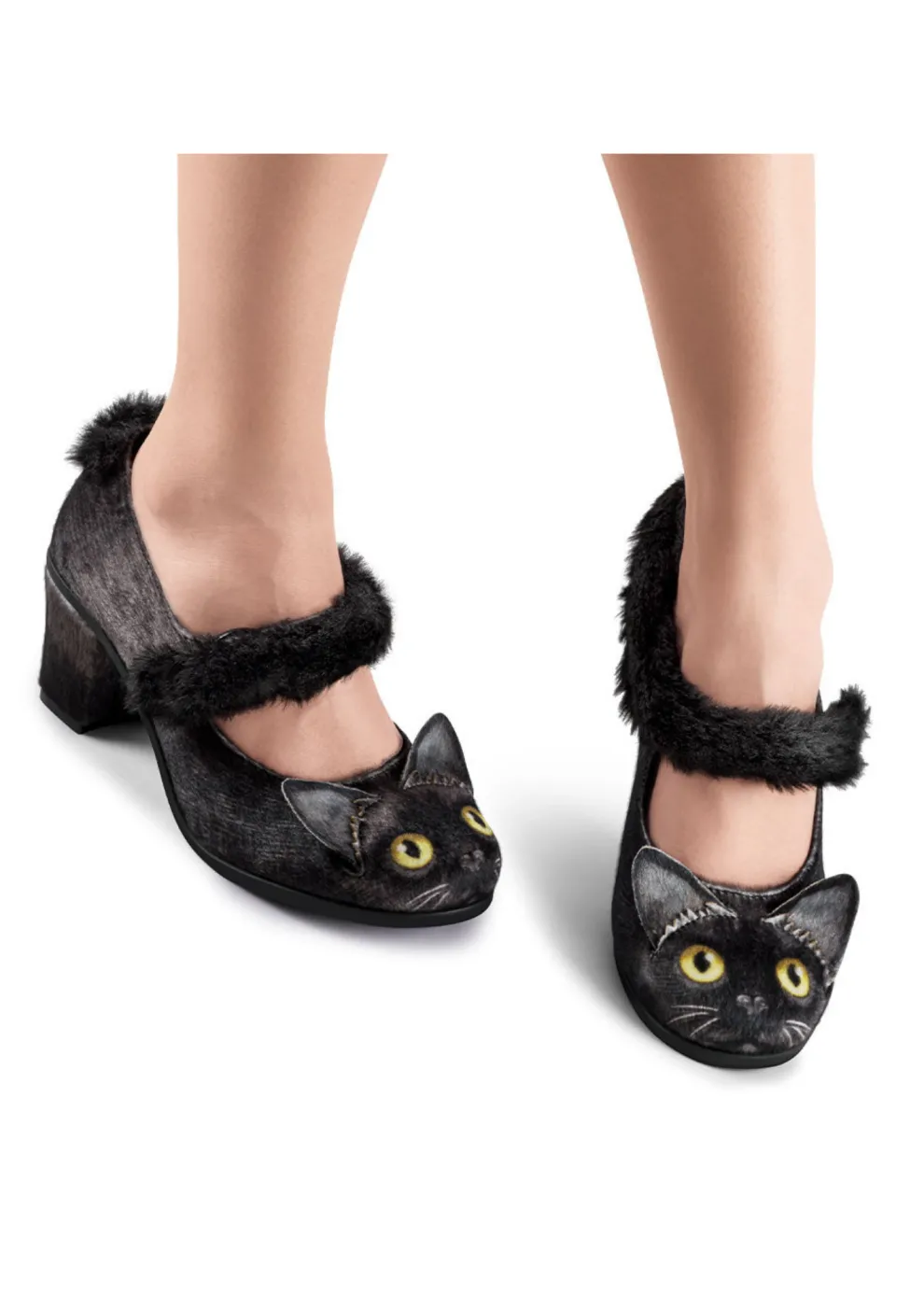 Chocolaticas® Mid Heels Chat Noir Women's Mary Jane Pump