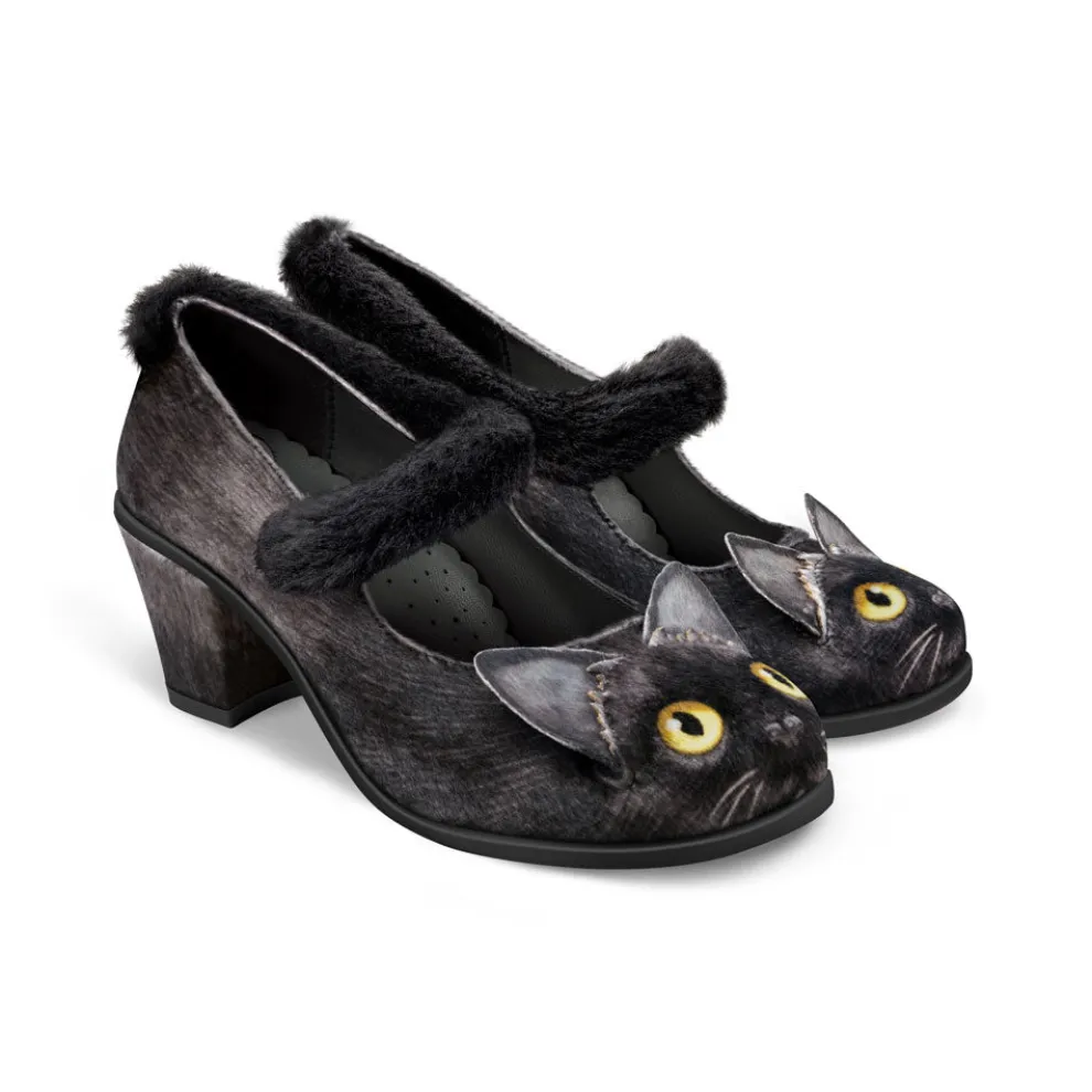 Chocolaticas® Mid Heels Chat Noir Women's Mary Jane Pump