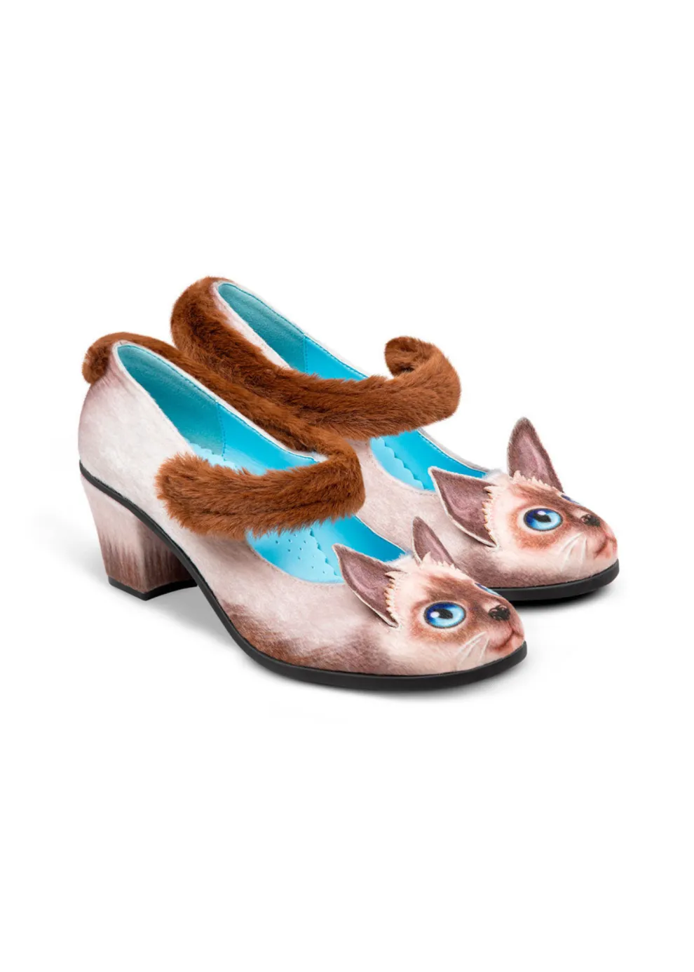 Chocolaticas® Mid Heels Siamese Cat Women's Mary Jane Pump