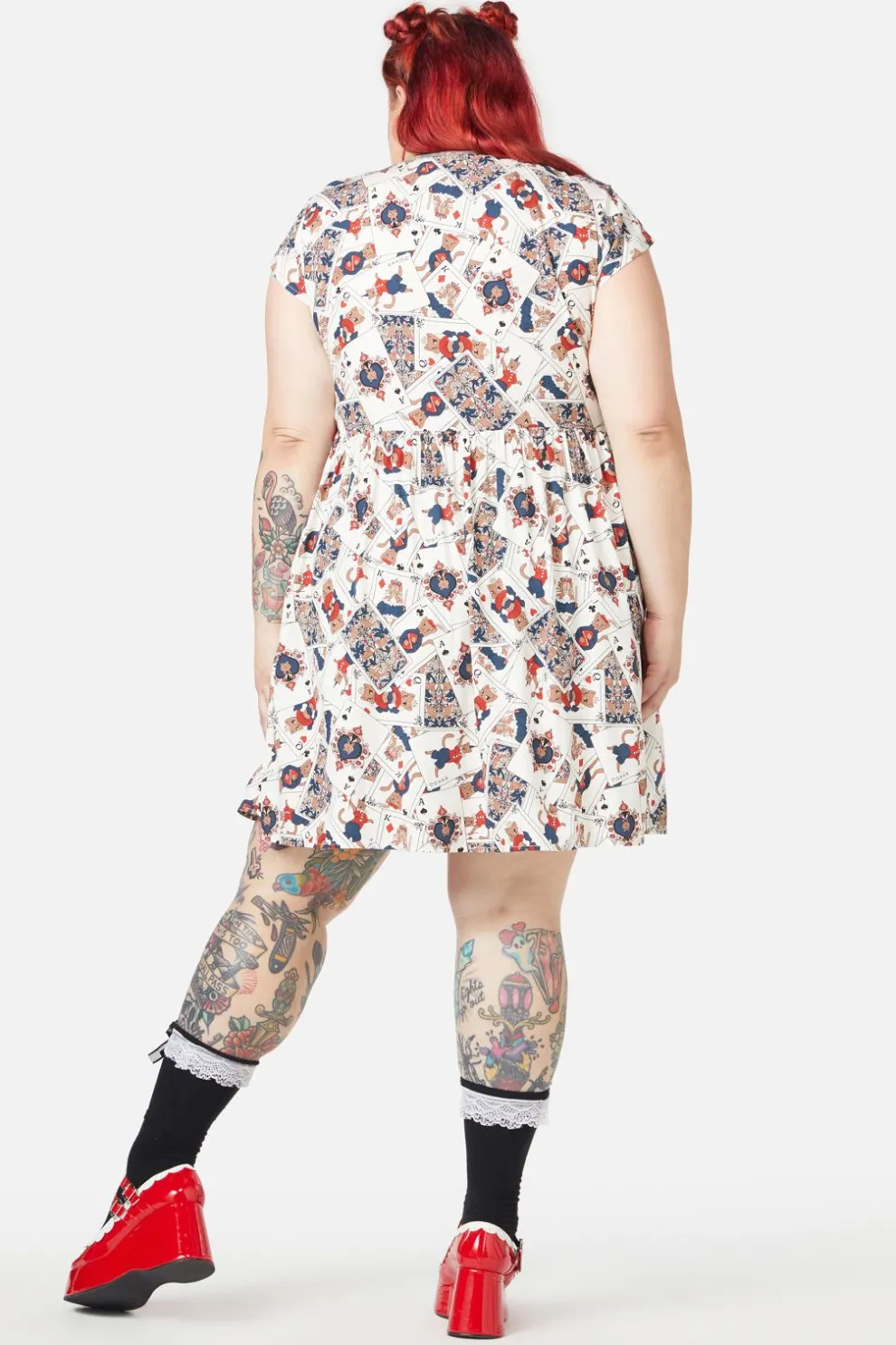 Curve Queen Of Cats Print Dress