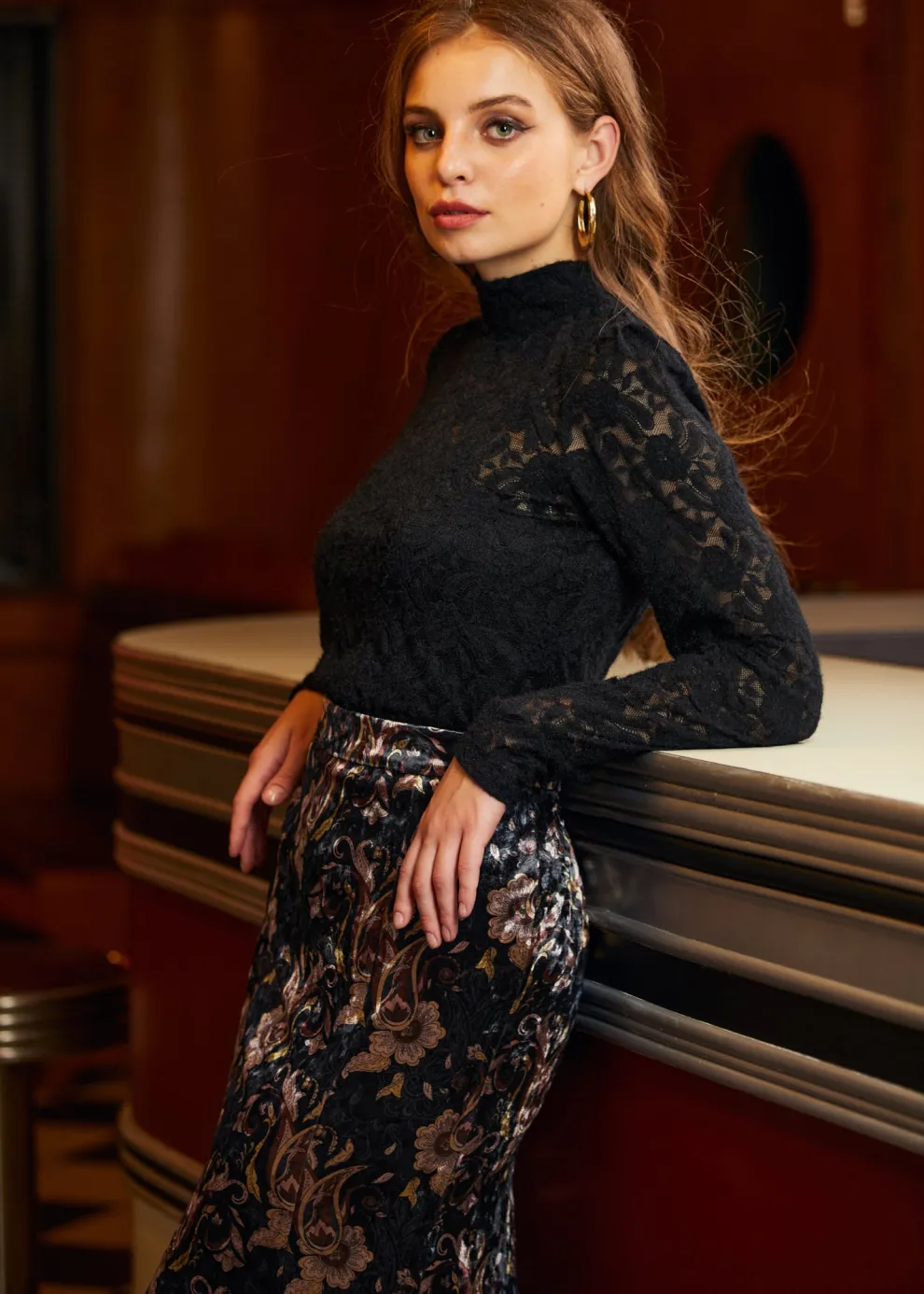 Cut to the Chase Puff Shoulder Mock Neck