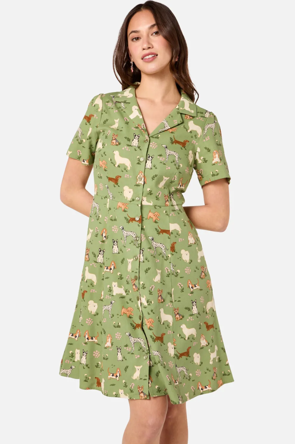 Cute Dogs Shirt Dress